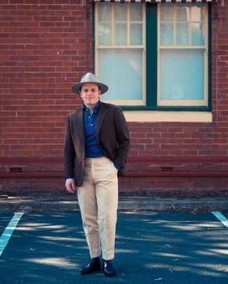 Какие пиджаки носить с темно-синими туфлями дерби