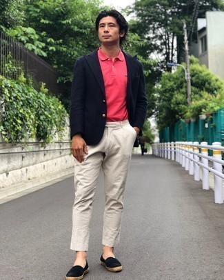 С чем носить темно-синие эспадрильи мужчине