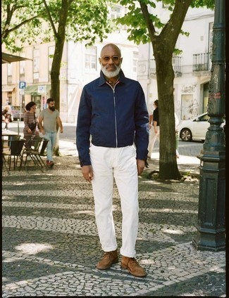 Какие ботинки дезерты носить с темно-синей курткой харрингтон