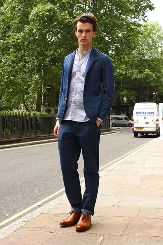 Какие броги носить с темно-синими джинсами