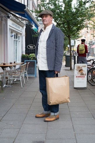 Какие броги носить с темно-синими джинсами