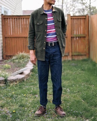 Какие туфли дерби носить с темно-синими джинсами