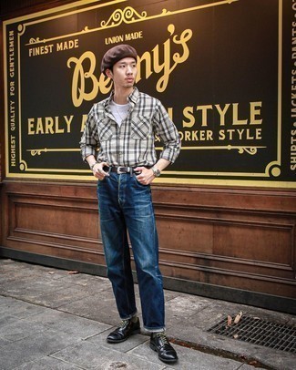 Какие туфли дерби носить с темно-синими джинсами