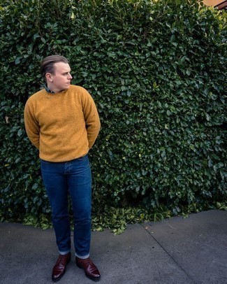 Какие туфли дерби носить с темно-синими джинсами