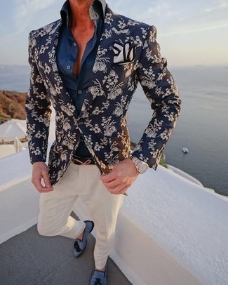 С чем носить темно-синий кожаный ремень мужчине