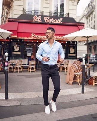 С чем носить темно-синий кожаный ремень мужчине