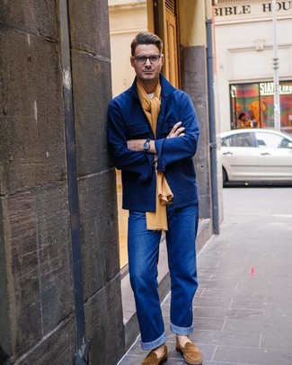 С чем носить темно-синие кожаные часы мужчине