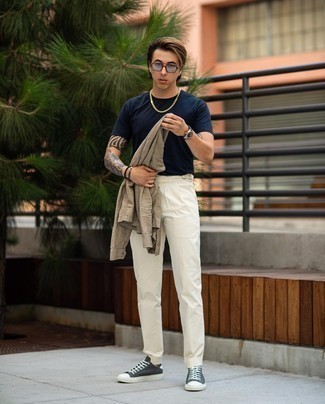 С чем носить темно-синие кожаные часы мужчине