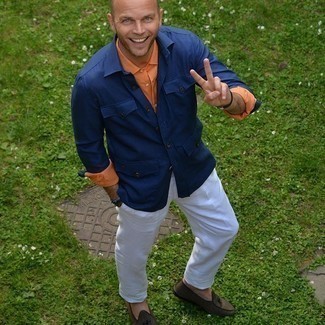 С чем носить темно-синие кожаные часы мужчине