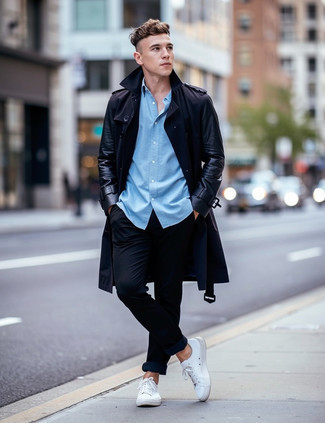 С чем носить темно-синие брюки мужчине