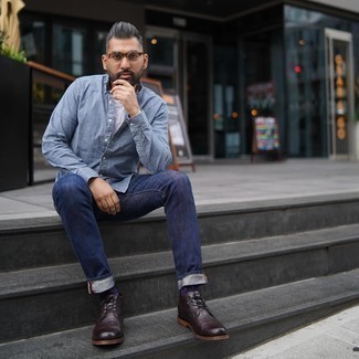 С чем носить темно-синие носки в горошек мужчине