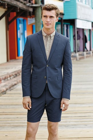 Какие пиджаки носить с темно-синими шортами мужчине