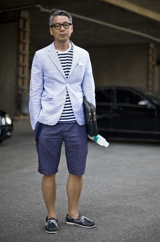 Какие пиджаки носить с темно-синими шортами мужчине