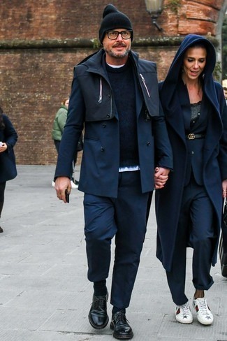 Какие туфли дерби носить с темно-синим костюмом