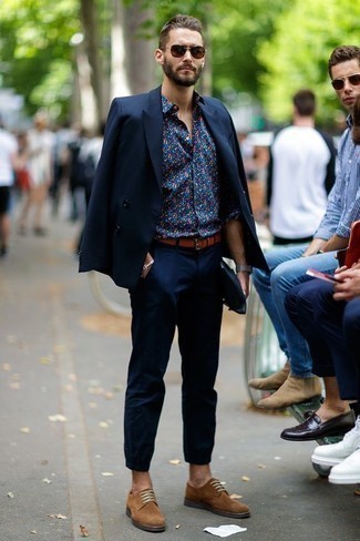 Какие туфли дерби носить с темно-синим костюмом