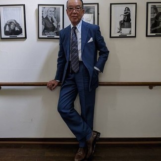 Какие туфли дерби носить с темно-синим костюмом