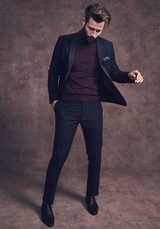 Какие туфли дерби носить с темно-синим костюмом