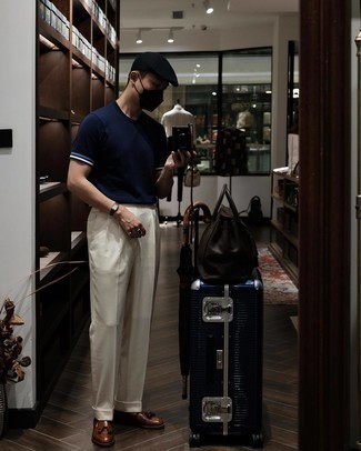 С чем носить темно-синий костюм весна