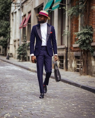 С чем носить темно-синий костюм весна