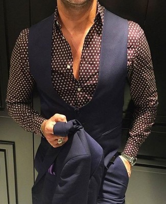 Какие пиджаки носить с темно-синим жилетом