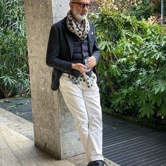 Как носить темно-синий жилет с темно-синим шерстяным пиджаком