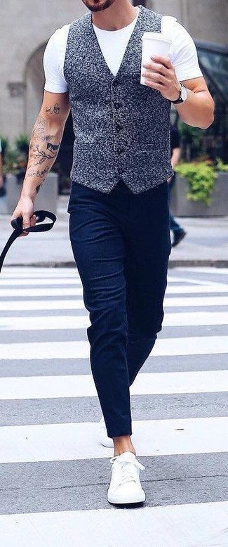 С чем носить темно-синее шерстяное пальто мужчине