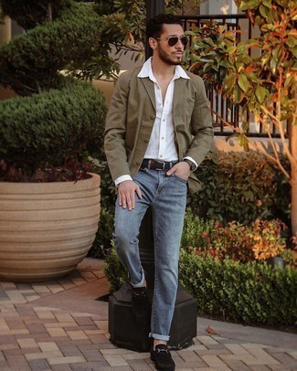 С чем носить темно-синий плетеный ремень мужчине