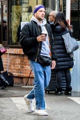 С чем носить нейлоновый бомбер мужчине