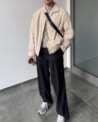 С чем носить нейлоновую куртку-рубашку мужчине