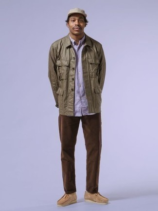С чем носить нейлоновую куртку-рубашку мужчине