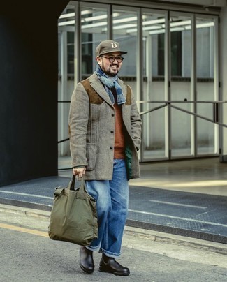 Какие ботинки челси носить с оливковым пиджаком мужчине