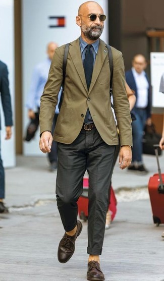 Какие туфли дерби носить с оливковым пиджаком