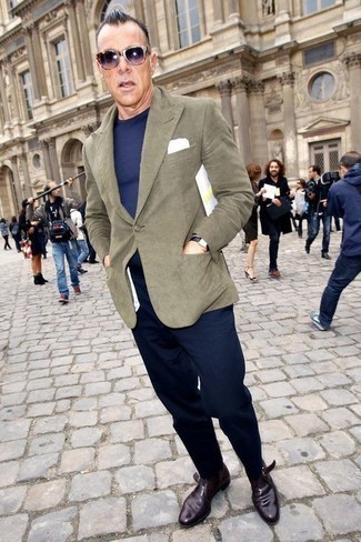 Какие монки носить с оливковым пиджаком