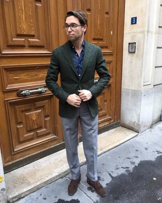 Какие оксфорды носить с оливковым пиджаком