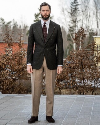 Какие оксфорды носить с оливковым пиджаком