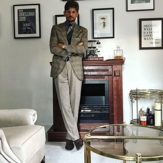 Какие оксфорды носить с оливковым пиджаком