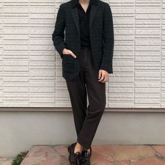 Какие футболки-поло носить с оливковым пиджаком мужчине