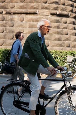 Как носить оливковый пиджак с белыми брюками чинос