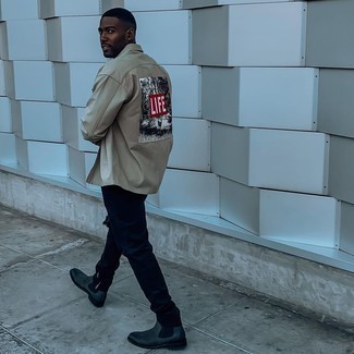 С чем носить оливковые ботинки мужчине