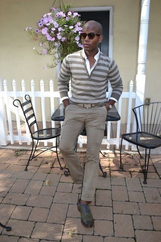 С чем носить оливковые броги