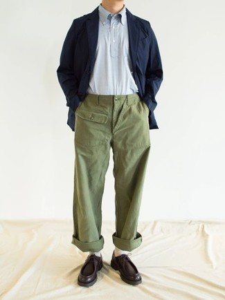 Какие пиджаки носить с оливковыми брюками карго