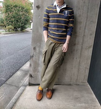 Какие топсайдеры носить с оливковыми брюками карго