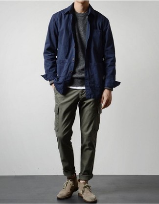 Какие ботинки дезерты носить с оливковыми брюками карго