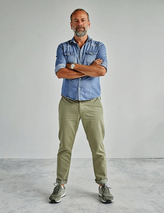 Какие кроссовки носить с оливковыми брюками чинос