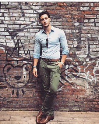 Какие туфли дерби носить с оливковыми брюками чинос