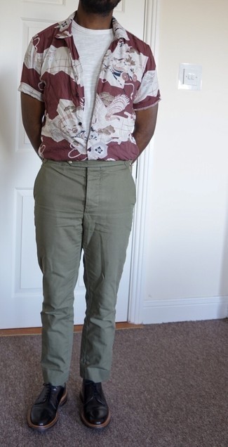 Какие туфли дерби носить с оливковыми брюками чинос