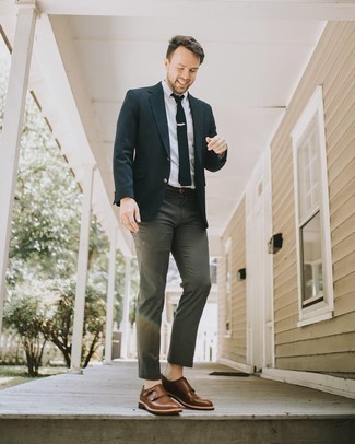 Какие монки с двумя ремешками носить с оливковыми брюками чинос