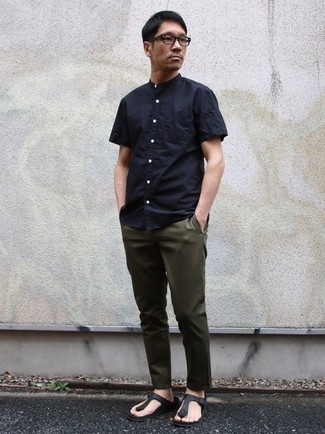 Какие сланцы носить с оливковыми брюками чинос