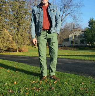 Какие монки носить с оливковыми брюками чинос