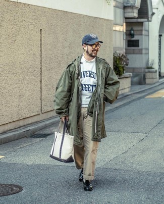С чем носить оливковое пальто мужчине